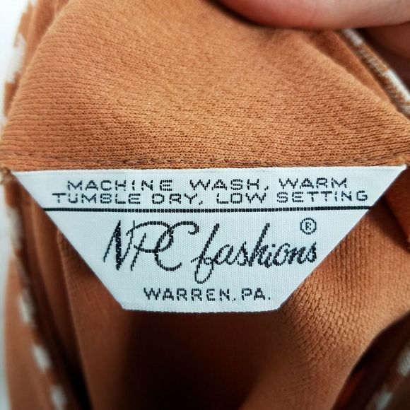 Vintage 1960s Jacket Pants Set Small Brown White - Picture 2 of 8